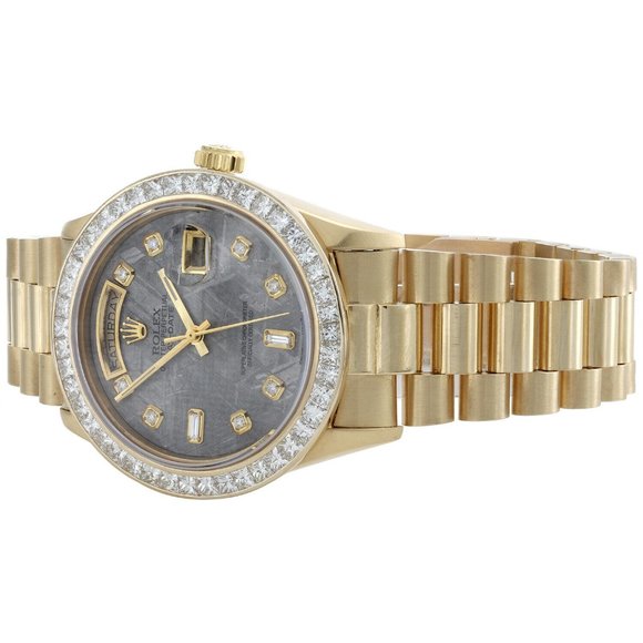 Rolex Day-Date 36mm Custom Bezel Watch w/ Rolex Box - Picture 4 of 8